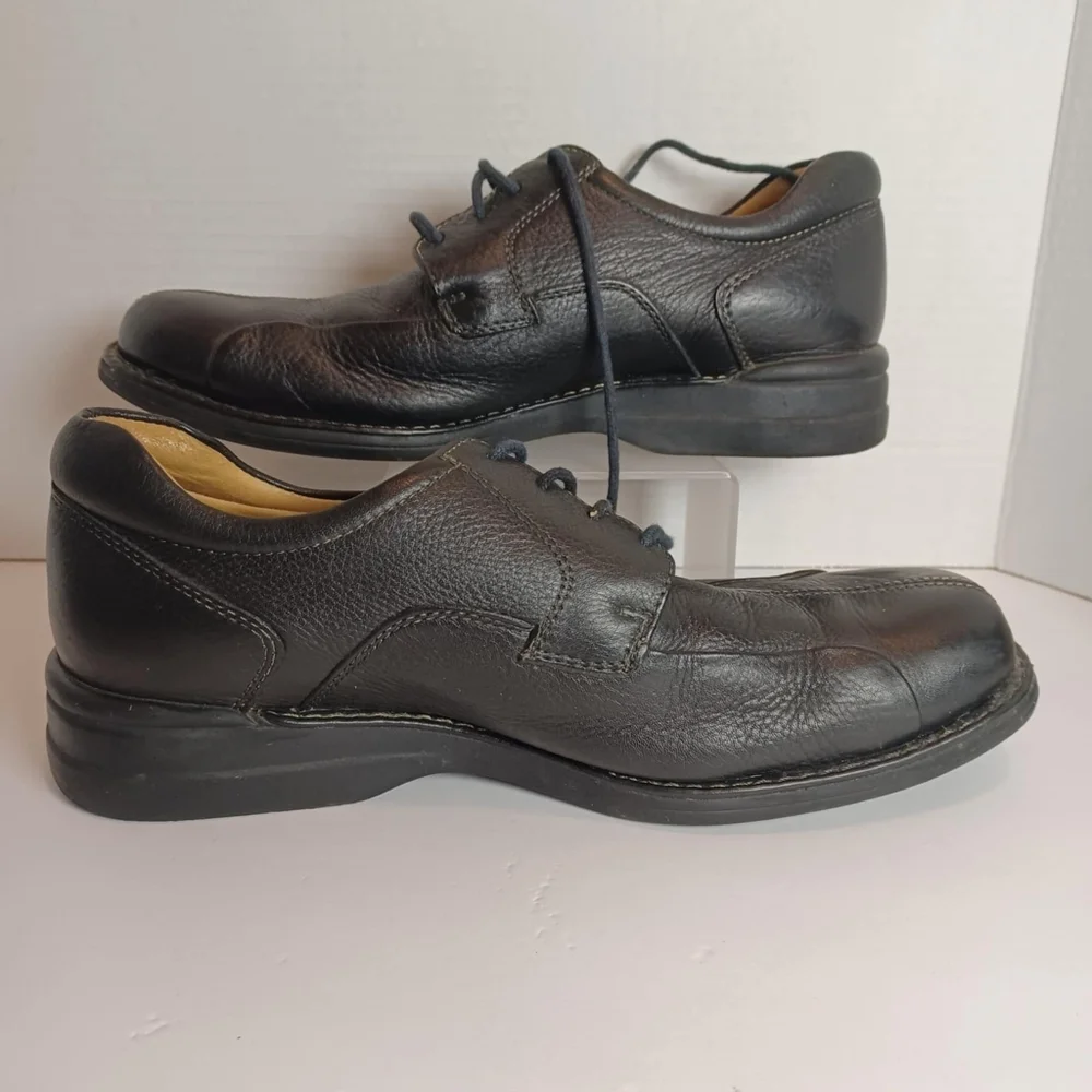 207222 MS50 SHULER MENS SHOE 8.5 W BLACK LEATHER LACE‎ UP BY JOHNSTON & MURPHY